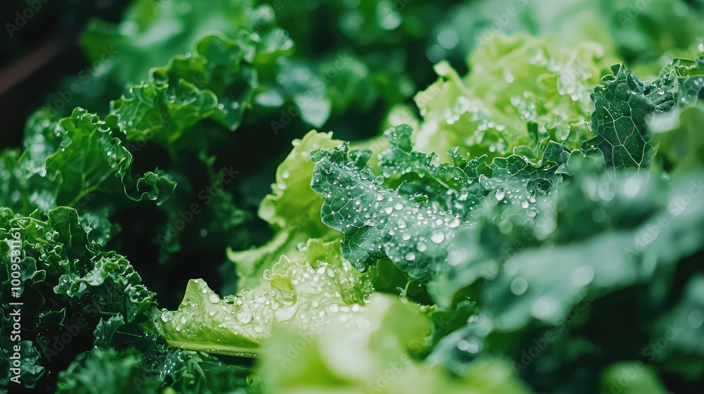 Fresh green kale leaves with droplets of water, showcasing vibrant colors and textures, perfect for healthy recipes and nutrition concepts. Fresh green kale leaves with droplets of water, showcasing vibrant colors and textures, perfect for healthy recipes and nutrition concepts.