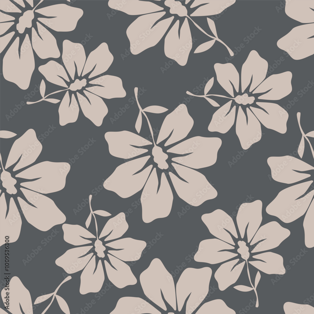Beautiful pattern with flowers and leaf. Floral vector illustration.