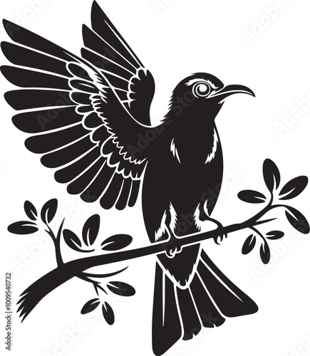 A cute Bird silhouette vector art illustration
