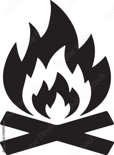 Campfire symbol bonfire vector icon