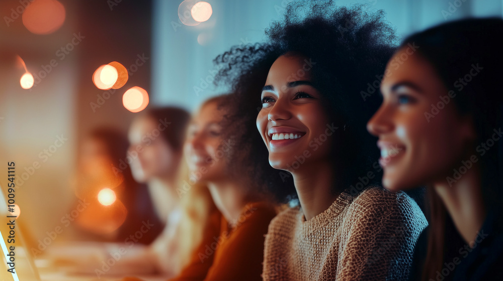 Professionals participate in a virtual conference, actively engaged in discussions while networking Professionals participate in a virtual conference, actively engaged in discussions while networking