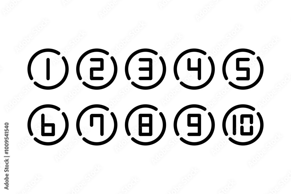 Number 1-10 bullet point outline collection. Suitable for business, infographic, presentation, report. Flat decorative vector design isolated illustration. Number 1-10 bullet point outline collection. Suitable for business, infographic, presentation, report. Flat decorative vector design isolated illustration.
