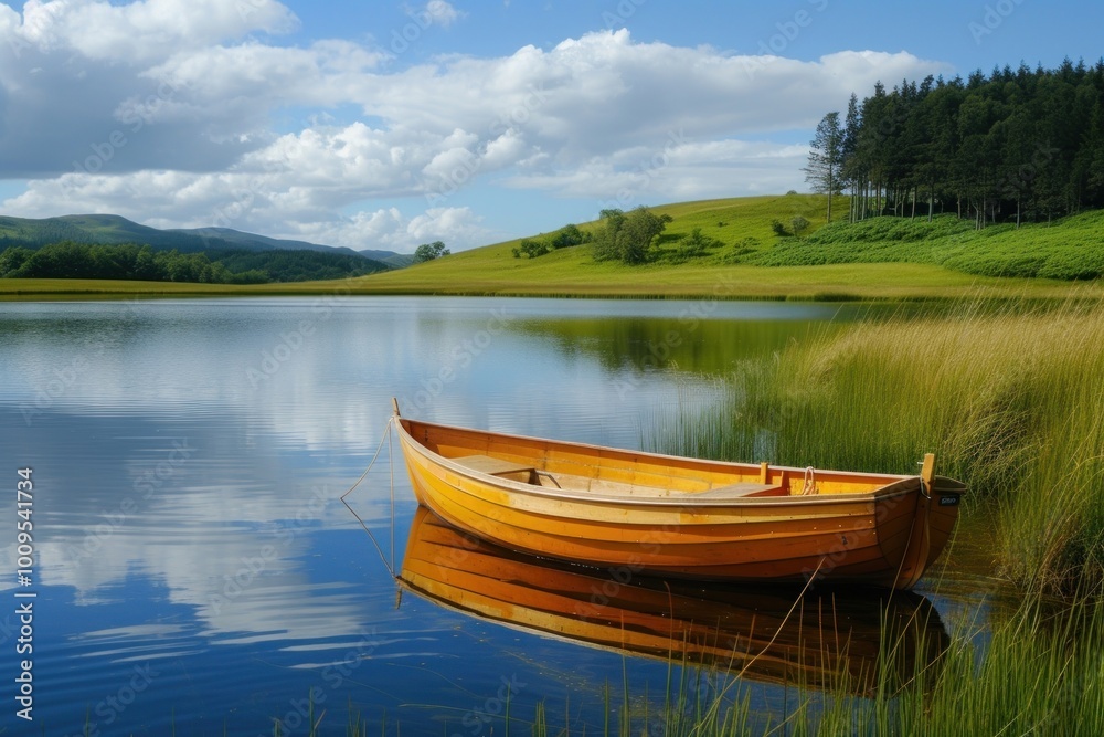 Boat landscape outdoors vehicle. Boat landscape outdoors vehicle.