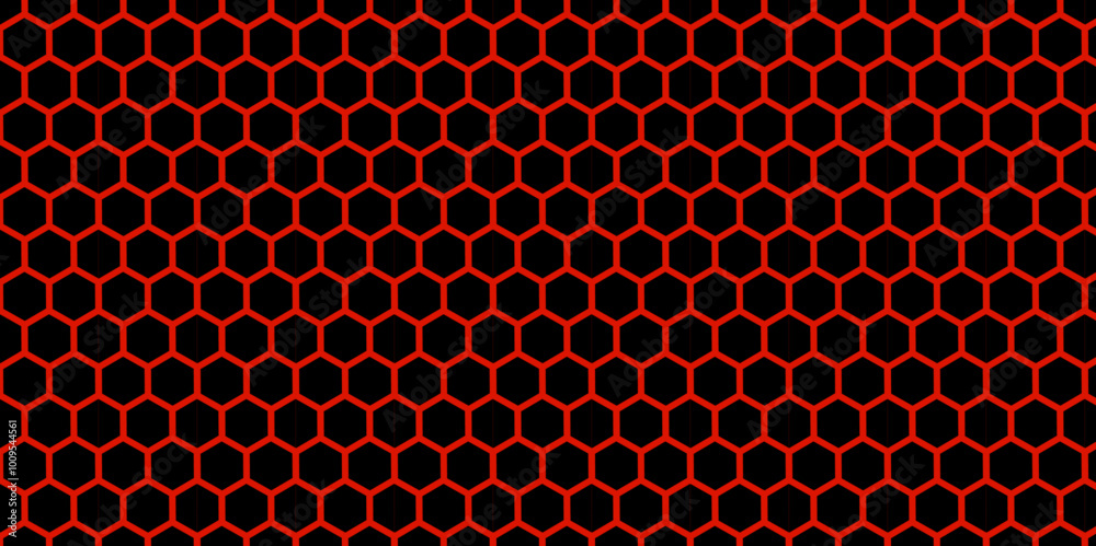 Abstract background with geometric hexagonal pattern. black 3D hexagon lines and red hexagon abstract background. Color Abstract triangle Generative Art background illustration. Abstract background with geometric hexagonal pattern. black 3D hexagon lines and red hexagon abstract background. Color Abstract triangle Generative Art background illustration.