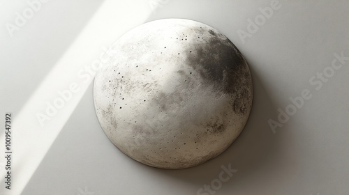 A detailed representation of the moon on a flat surface.