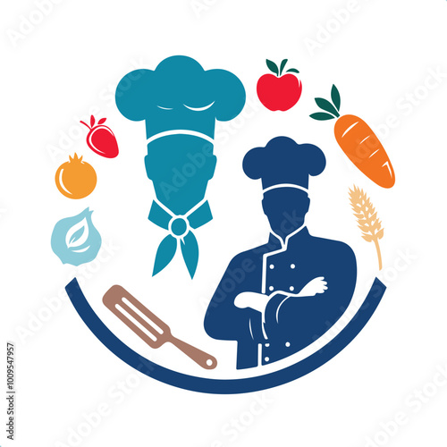 Chef vector image silhouette.