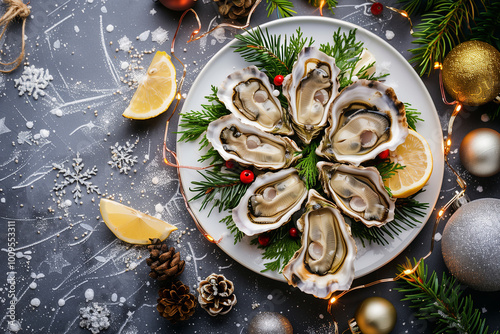 Fresh oysters are a common starter in French Christmas.