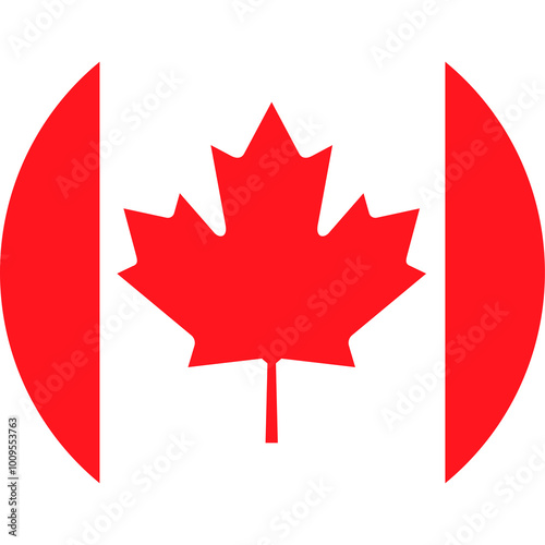 Round Canada Flag Icon Transparent
