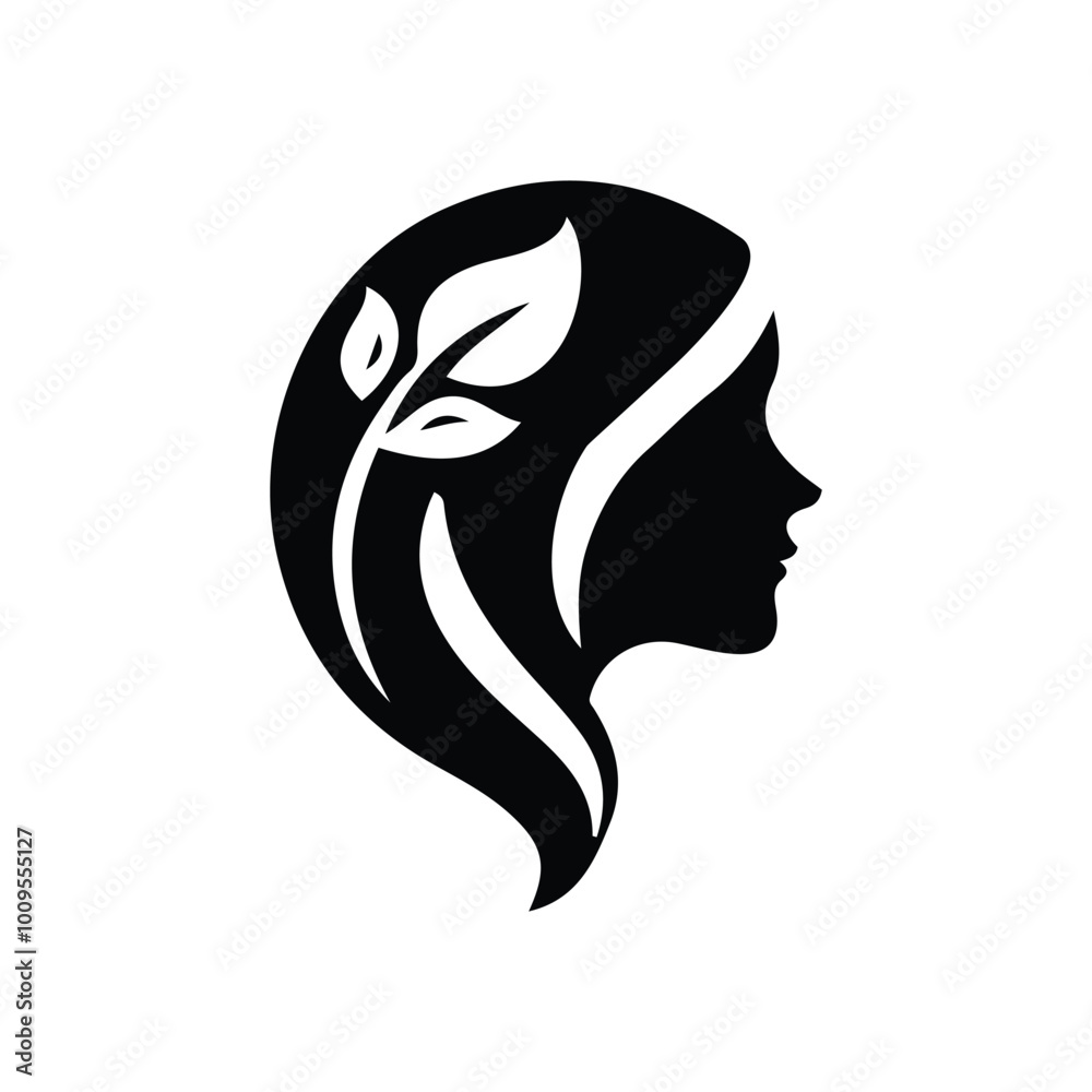 Spa wellness logo beauty woman head female flower icon vector Spa wellness logo beauty woman head female flower icon vector