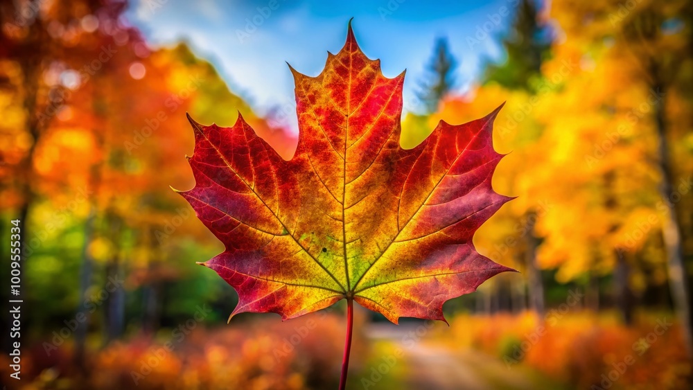 Vibrant Canadian Maple Leaf on a Natural Background Showcasing Autumn Colors and Textures Vibrant Canadian Maple Leaf on a Natural Background Showcasing Autumn Colors and Textures