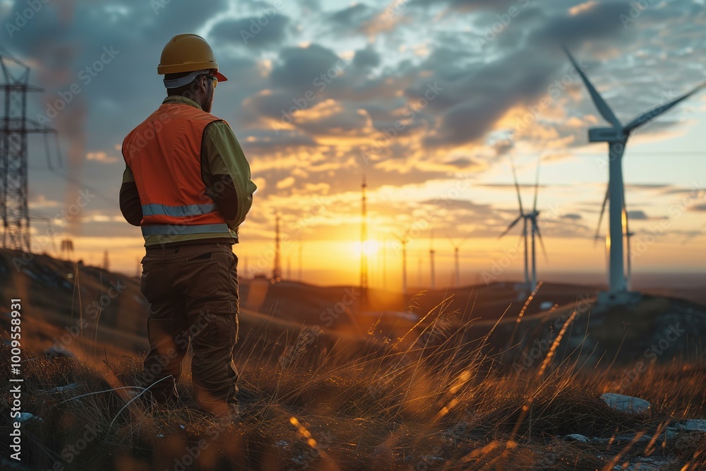 Energy Engineer at Sunset: Wind Power and Renewable Energy Energy Engineer at Sunset: Wind Power and Renewable Energy
