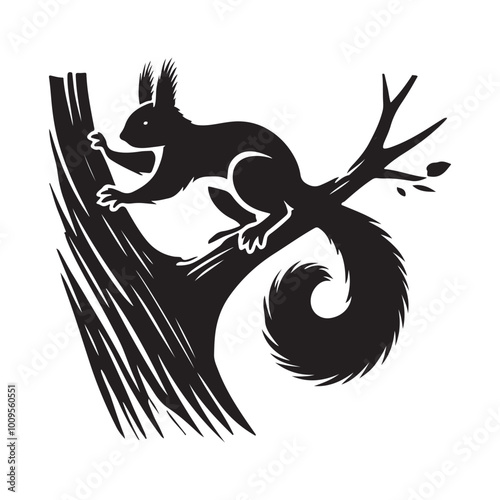 Squirrel Climbing Tree