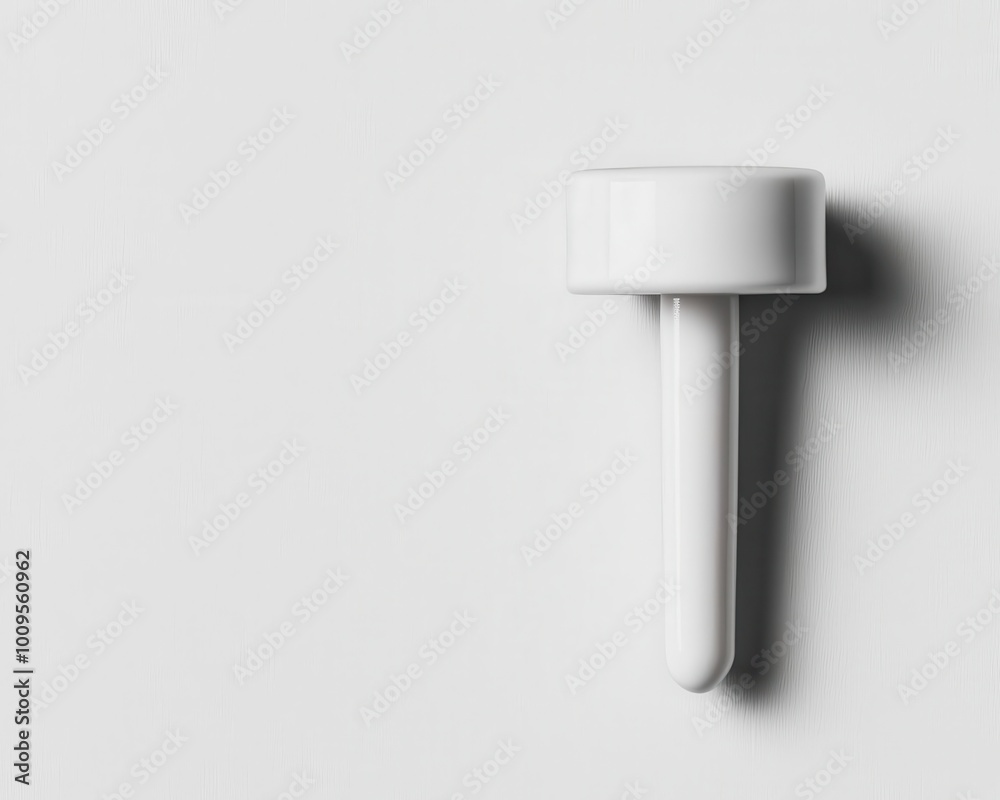 White pushpin on white background with shadow White pushpin on white background with shadow