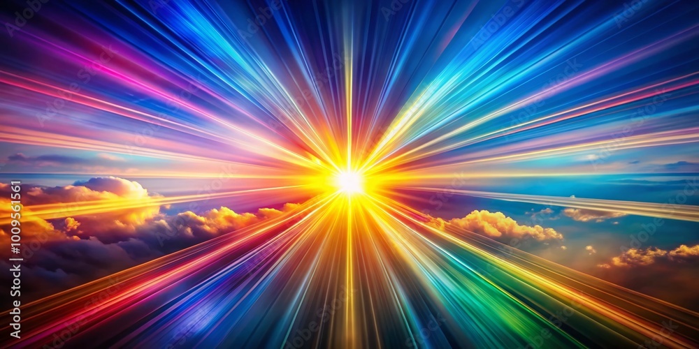 Vibrant Colorful Rays of Light Creating a Stunning Abstract Background for Design and Art Projects Vibrant Colorful Rays of Light Creating a Stunning Abstract Background for Design and Art Projects
