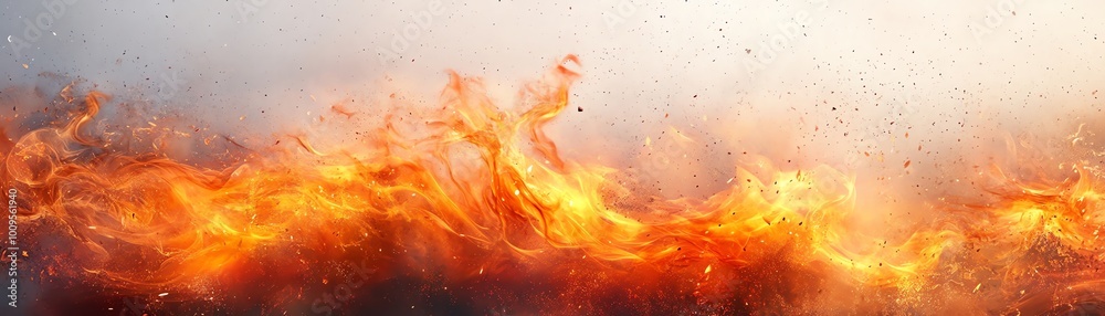 Vivid flames create a captivating display of fire, showcasing bright colors and dynamic movement against a smoky background. Vivid flames create a captivating display of fire, showcasing bright colors and dynamic movement against a smoky background.