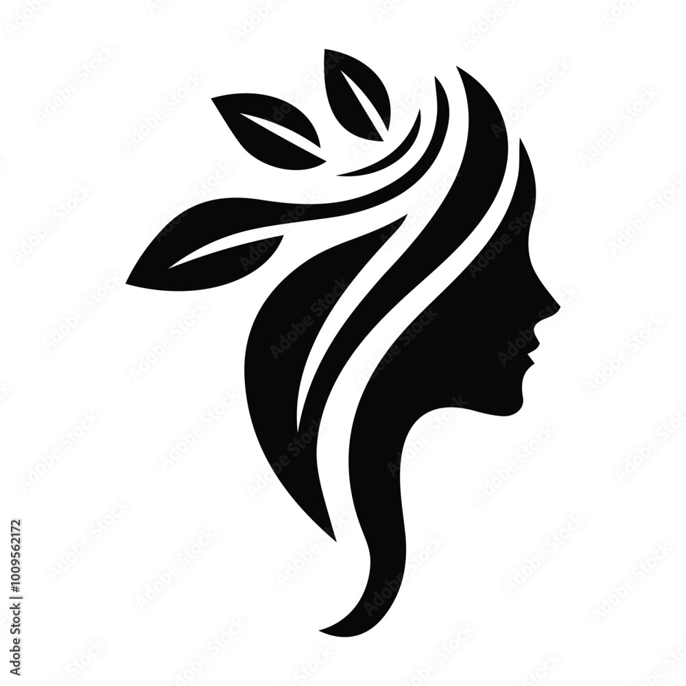 Spa wellness logo beauty woman head female flower icon vector Spa wellness logo beauty woman head female flower icon vector