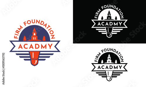 Academy School Colleges  And University logo d e3sign in Emblem And Classic Styles