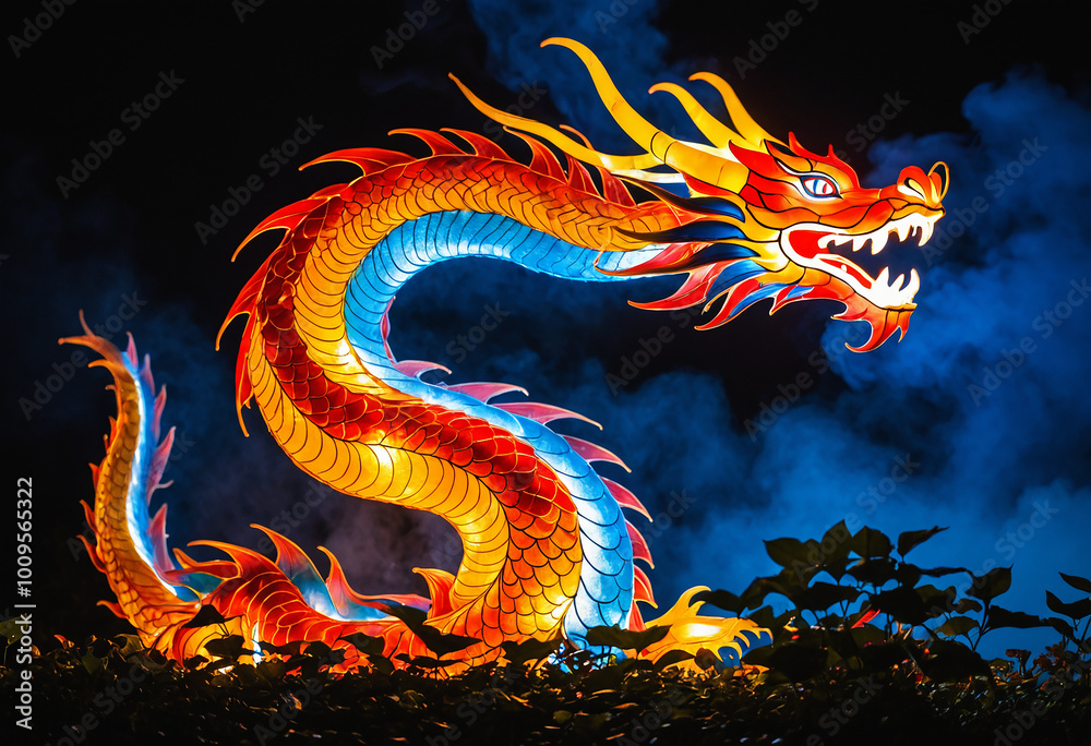Сhinese dragon in the night Сhinese dragon in the night