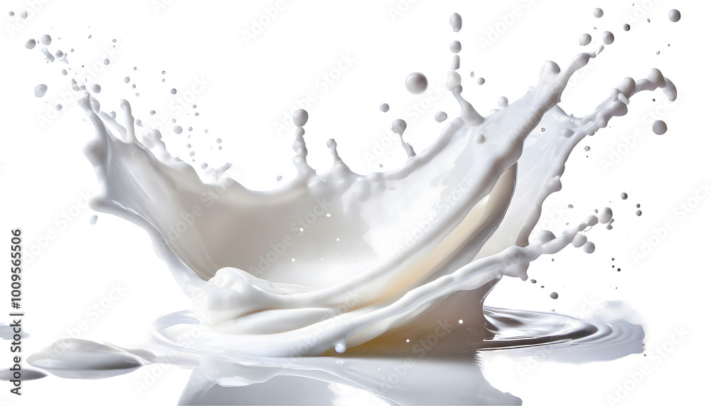 White cream Splash. Generative AI. White cream Splash. Generative AI.