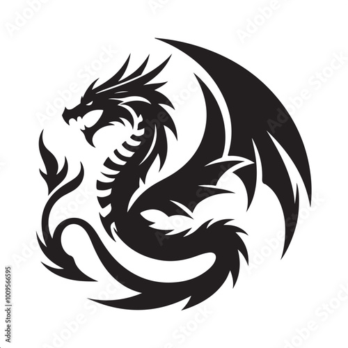 Wallpaper Mural dragon logo silhouette vector Torontodigital.ca