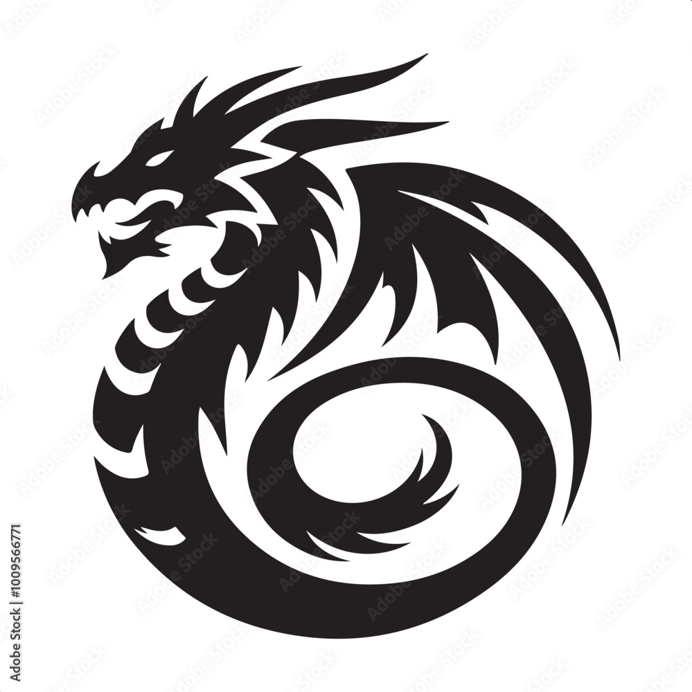 dragon logo silhouette vector dragon logo silhouette vector