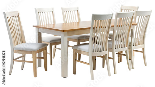 dinning furniture set chair table room on white background.AI GENERATED photo