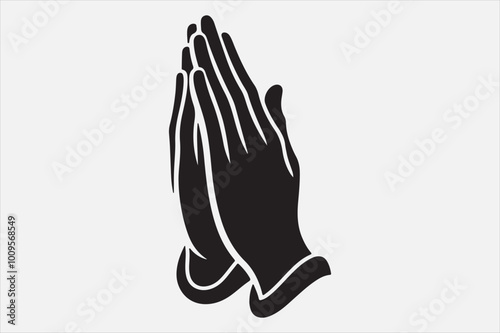 Silhouette two hands in a praying position
