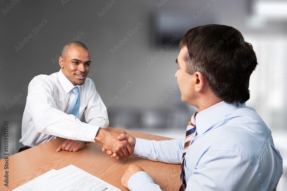 Business people handshake for deal, partnership in office. Business people handshake for deal, partnership in office.