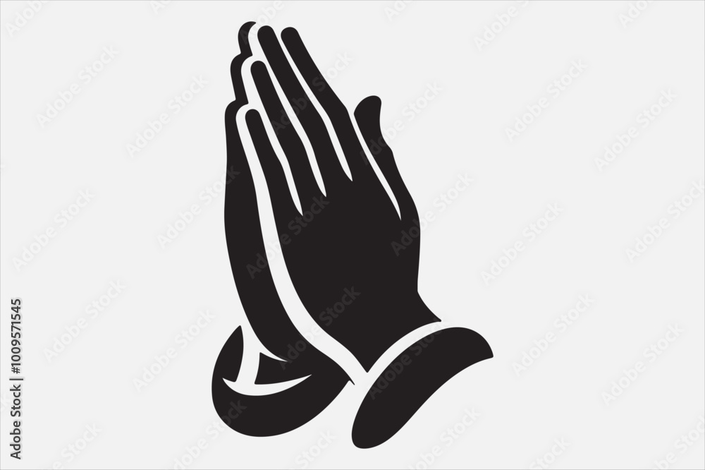 Obraz premium Silhouette two hands in a praying position