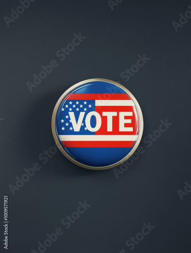 Vote Button:Patriotic American Election Symbol