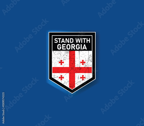 "Stand with Georgia" - Show your support with this powerful flag and shield design.