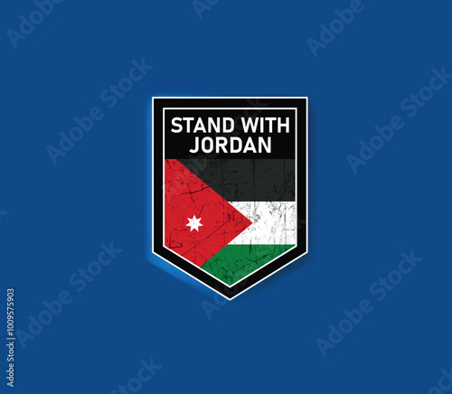"Stand with Jordan" - Show your support with this powerful flag and shield design.
