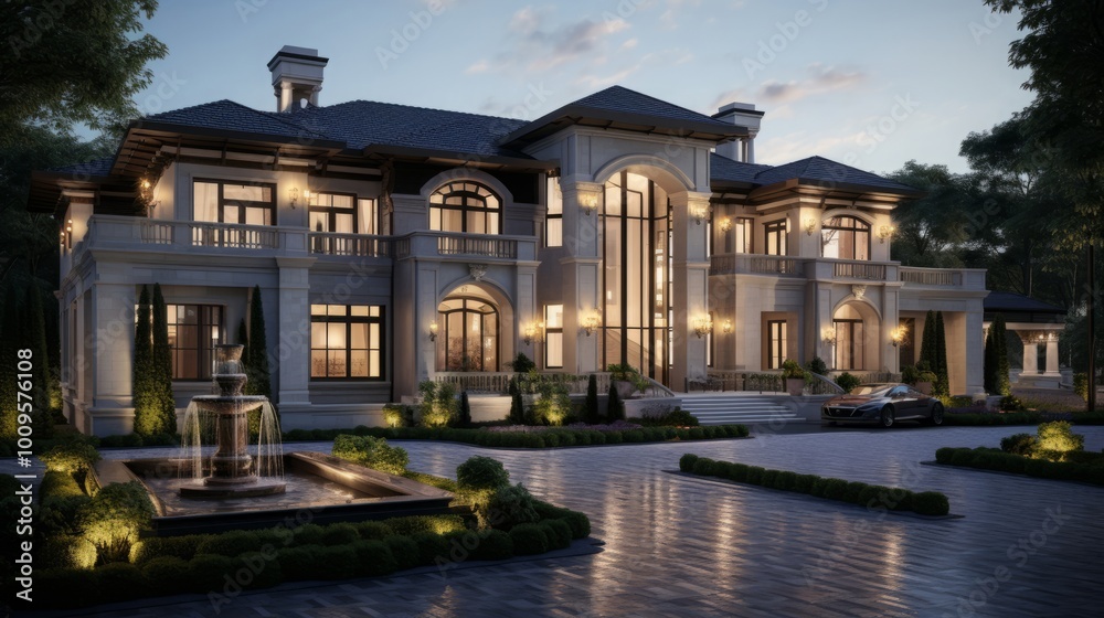 Fototapeta premium New luxury home construction Exterior