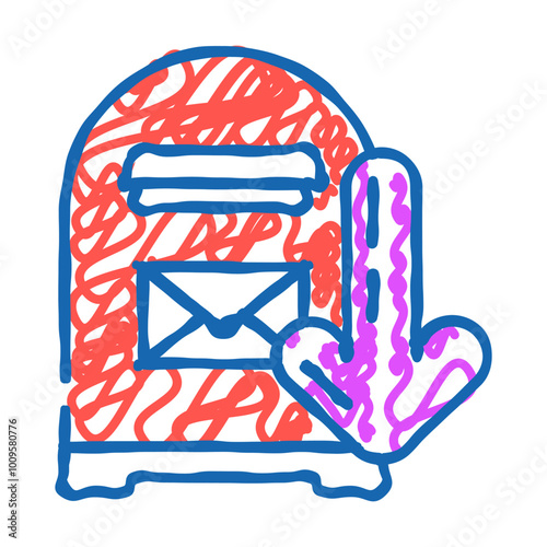 open letter box loading mailbox doodle icon sketch vector. open letter box loading mailbox sign. isolated symbol illustration