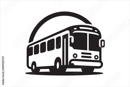Shuttle Bus Silhouette Vector Illustrations – Ideal for Transport Projects