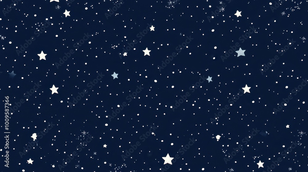 Starry Night Sky with Shimmering White Stars Starry Night Sky with Shimmering White Stars