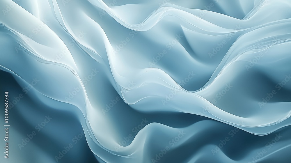 Flowing fabric texture, soft blue waves, smooth surface