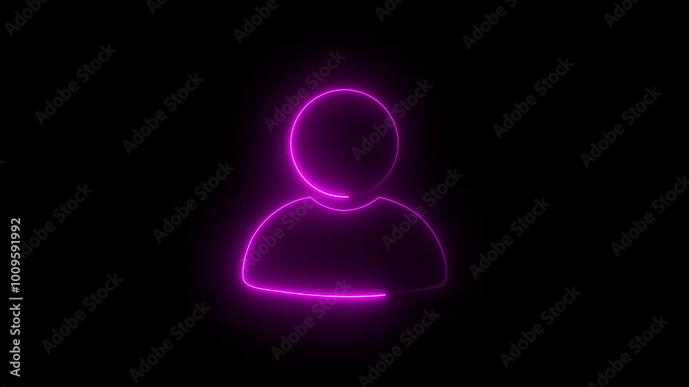 Contact people icon glowing neon red color animation. Glowing neon person sign, user icon for website.Glowing neon person sign. Contact people icon glowing neon red color animation. Glowing neon person sign, user icon for website.Glowing neon person sign.