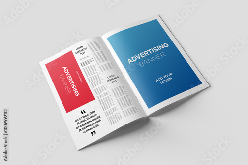 Newspaper Advertising Magazine Brochure Mockup 3D Rendering