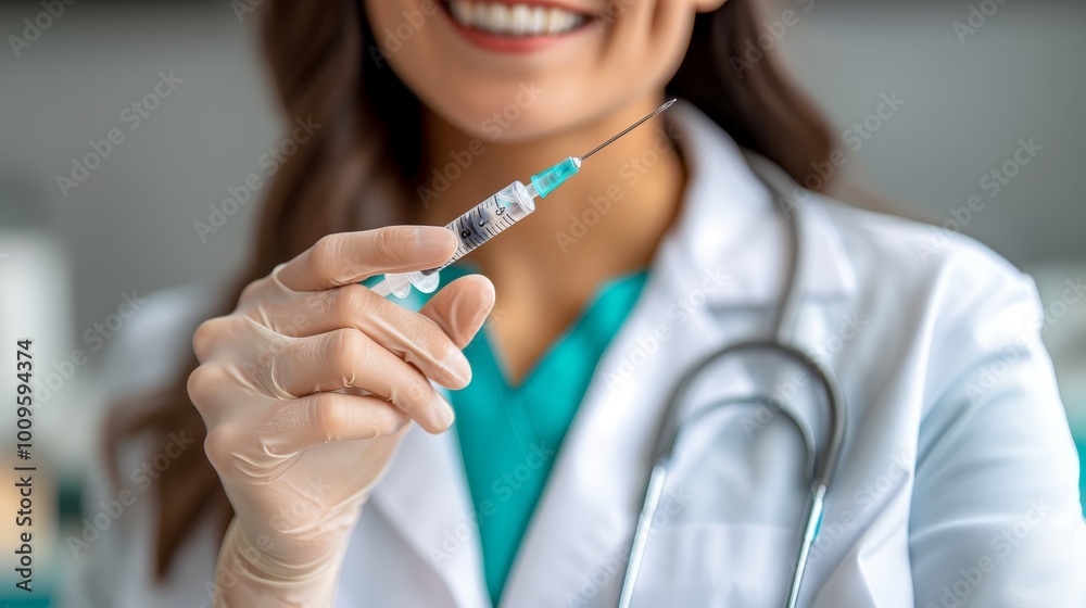 Lab technician conducting research with a syringe a close up of focused scientific work Lab technician conducting research with a syringe a close up of focused scientific work