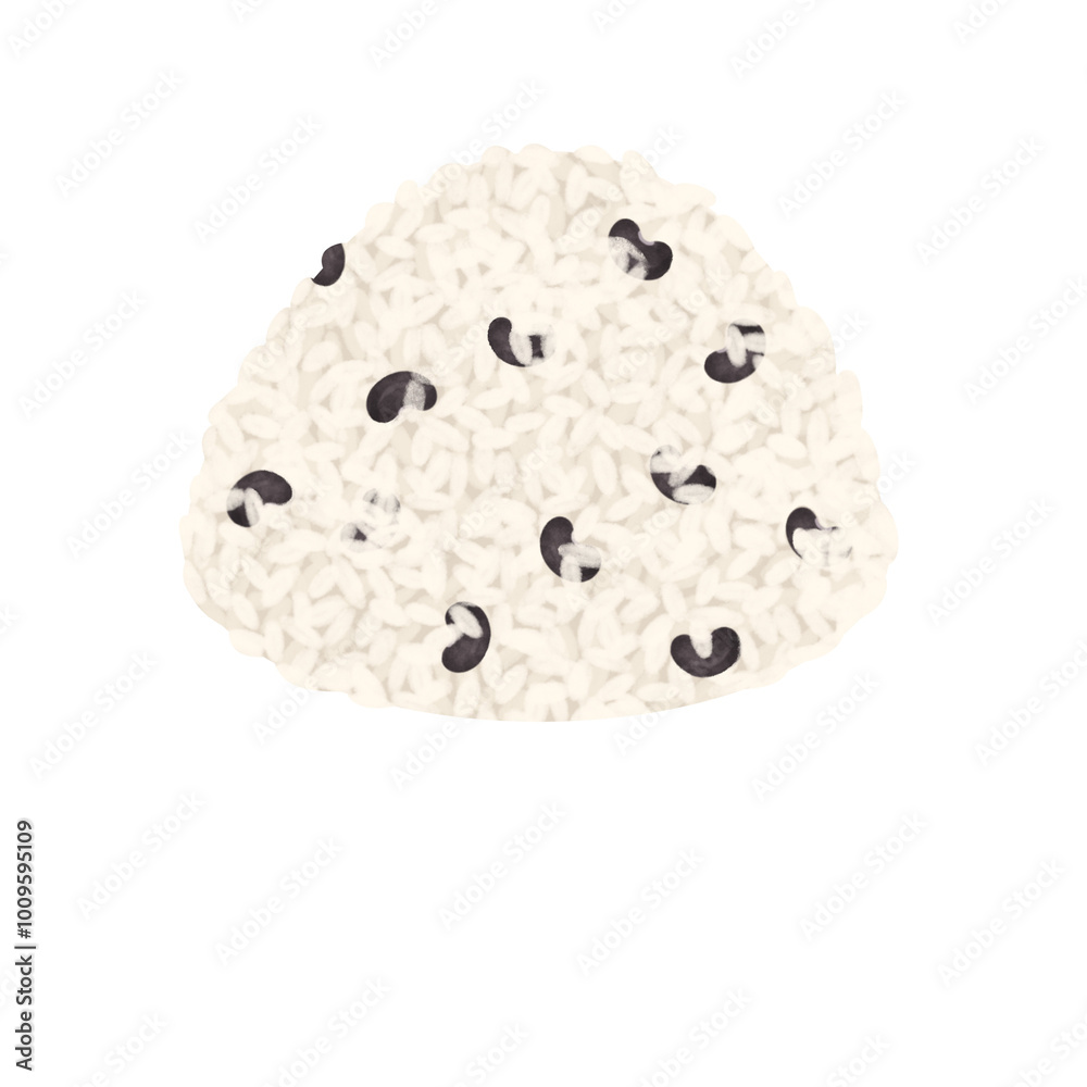 Steamed sticky rice with coconut milk and black beans Steamed sticky rice with coconut milk and black beans