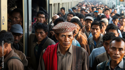 Busy Indonesian Train Station