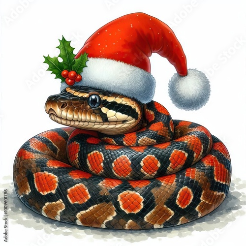 Snake new year, christmas, year, xmas, background, chinese, ornament, symbol 2025 celebration, isolated, holiday, red white, night, traditional, party  ,rich magic, snake china horoscope