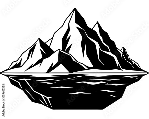 Iceberg silhouette vector,Iceberg silhouette vector design  illustration and icon