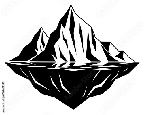 Iceberg silhouette vector,Iceberg silhouette vector design  illustration and icon