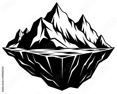 Iceberg silhouette vector,Iceberg silhouette vector design  illustration and icon