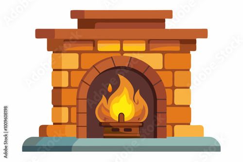 cozy fireplace glow vector color