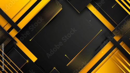 Elegant Geometric Pattern of Black Squares and Bold Yellow Accents