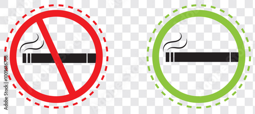 NO SMOKING, NO VAPING combined sign. Vector.