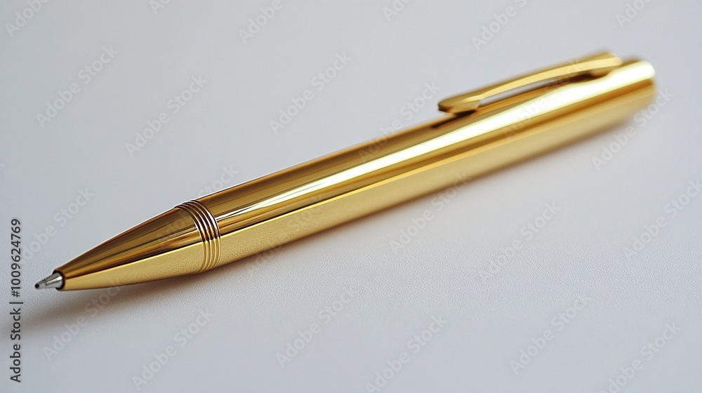 luxurious gold pen resting on a clean white surface, offering an elegant design that is perfect for sophisticated writing, office work, or as a gift for business associates luxurious gold pen resting on a clean white surface, offering an elegant design that is perfect for sophisticated writing, office work, or as a gift for business associates
